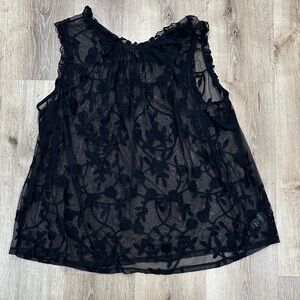 Torrid Black Floral Lace Blouse